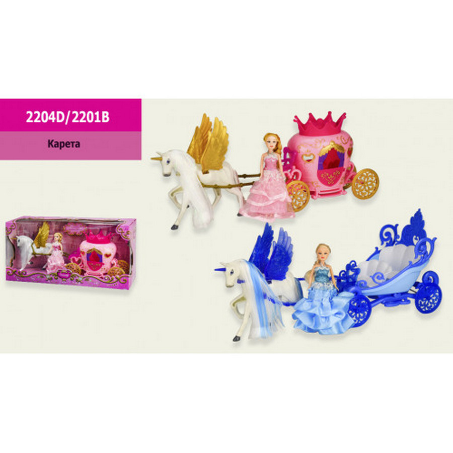 

Детская карета с лошадью и куклой 2 вида Metr plus (2204D/2201B)