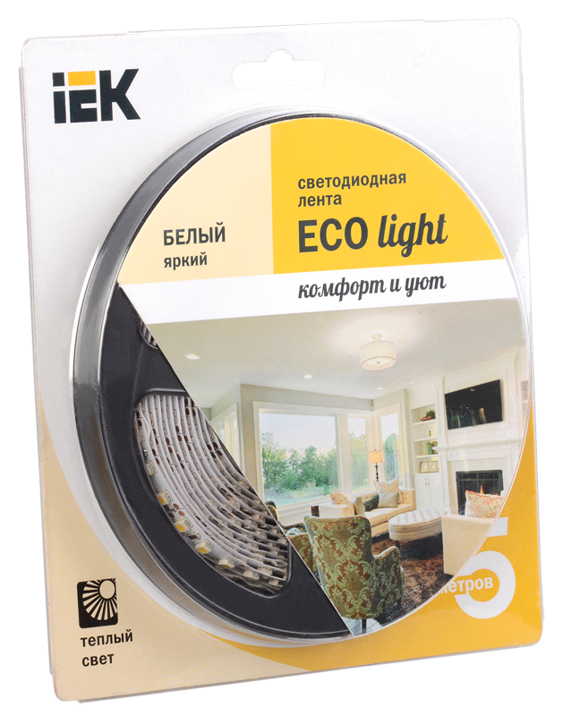 

Лента светодиодная LED 5м блистер LSR-3528WW120-9.6-IP20-12V IEK-eco (LSR1-1-120-20-1-05)