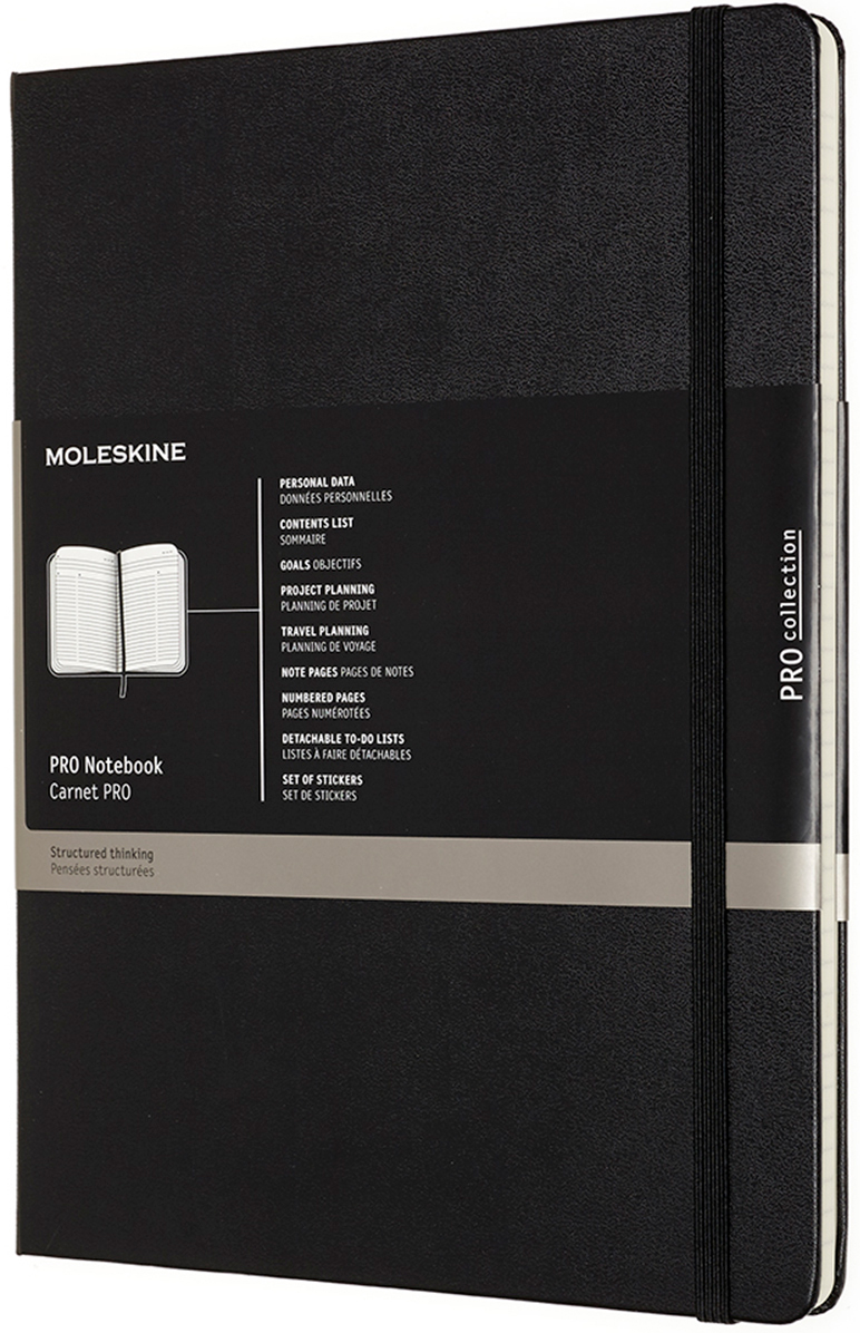 

Записная книга Недатированная Moleskine PRO 19 x 25 см 192 страницы Чёрная (8058647620800)