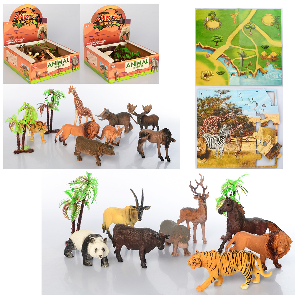 

Набор диких животных 8 штук ,с пазли и игровое поле