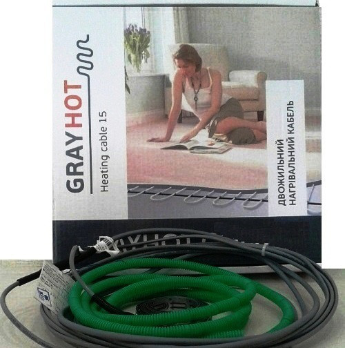 

Теплый пол Gray Hot нагревательный кабель 3,8 м2
