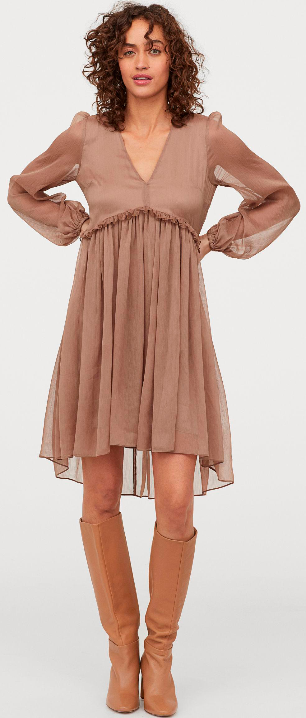 

Платье H&M XAZ172733FPJP 40 Темно-бежевое