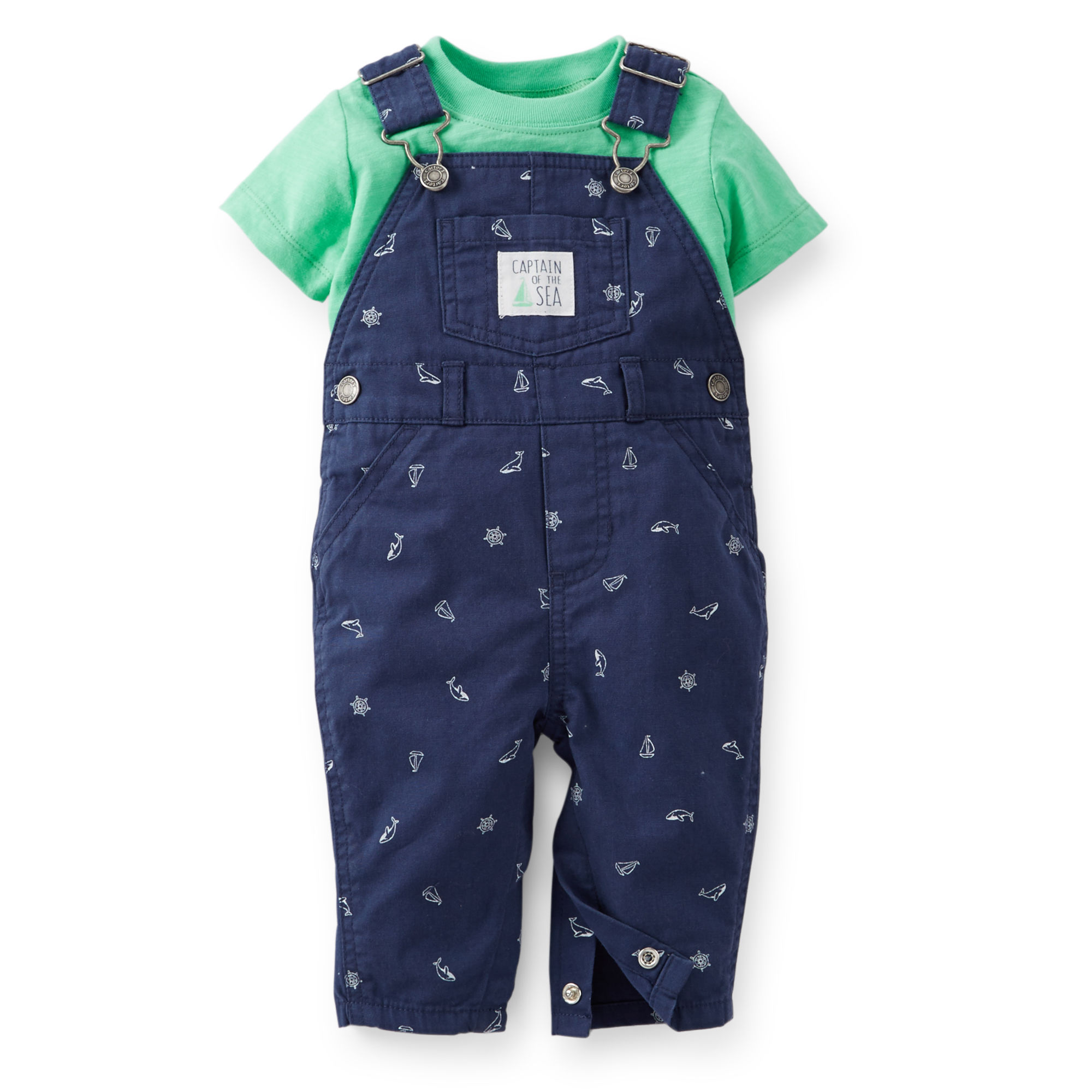 

Котоновый комбинезон Carters с футболкой для мальчика Голубой (12M/72-78) (652)