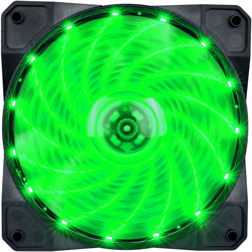 

Кулер 1STPLAYER A1-15LED Green bulk; 120х120х25мм, 4-pin (6538052)