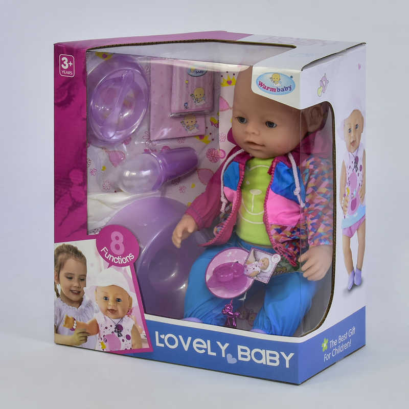 

Пупс функциональный 8040-562 8 функций, с аксессуарами Warm baby