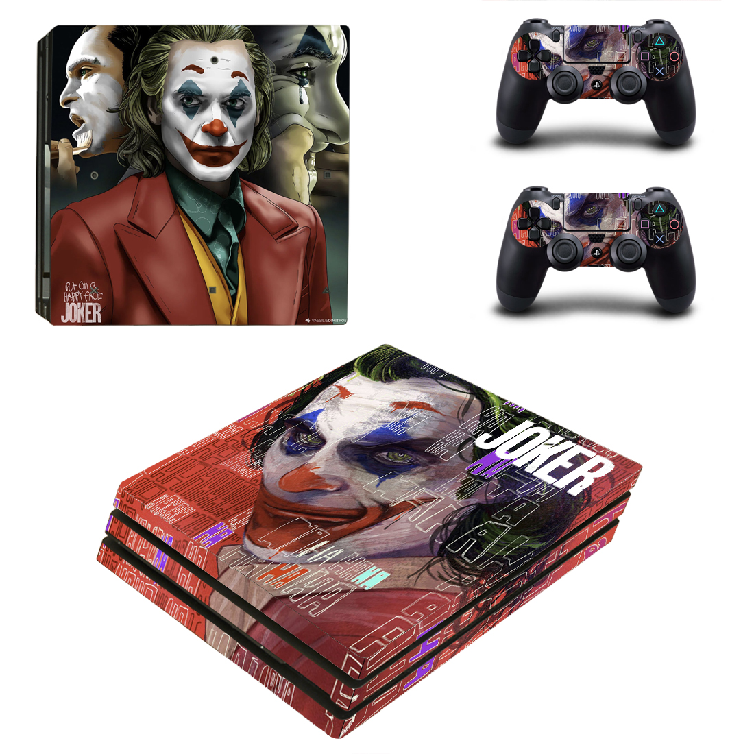 

Виниловые наклейки на PS4 PRO и Dualshock Joker Sony PlayStation 4 Pro Custom Skin Playsole Vinyls (PV1017)