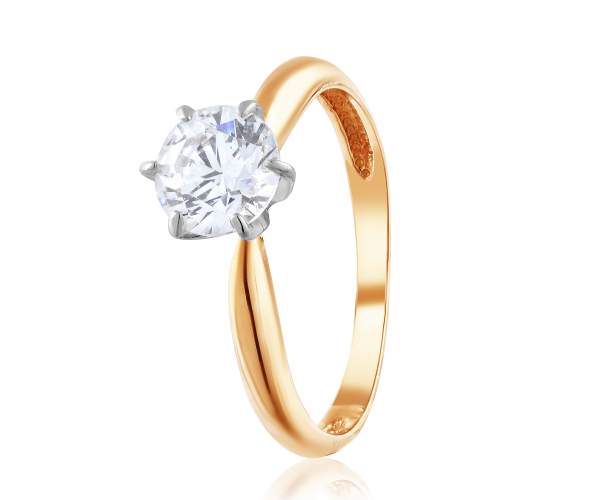 

Кольцо золотое с камнем SWAROVSKI Zirconia "Верона", КД4006SW, 16 размер