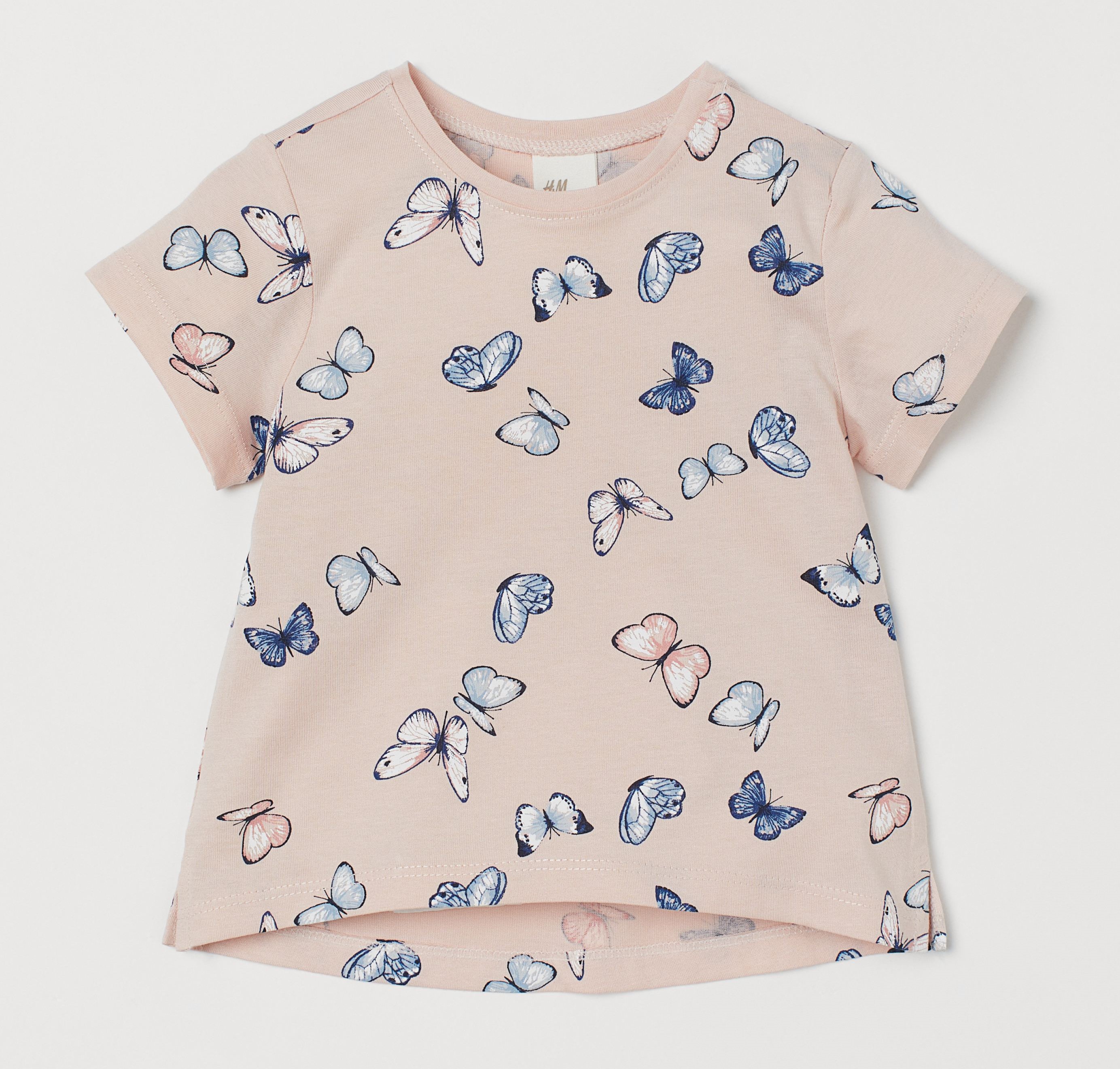 

Футболка детская H&M с бабочками розовая 98