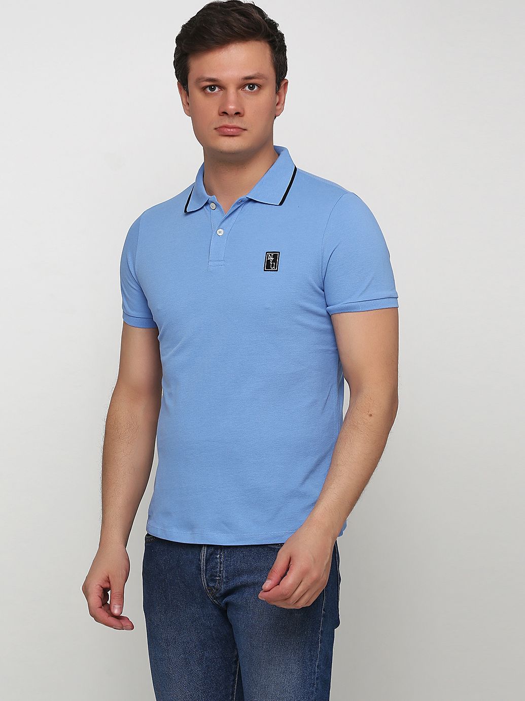 

Поло H&M 0654410 M Голубое с черным