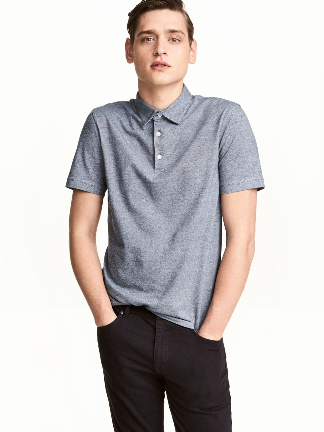 

Поло H&M 0468345 S Темно-серое