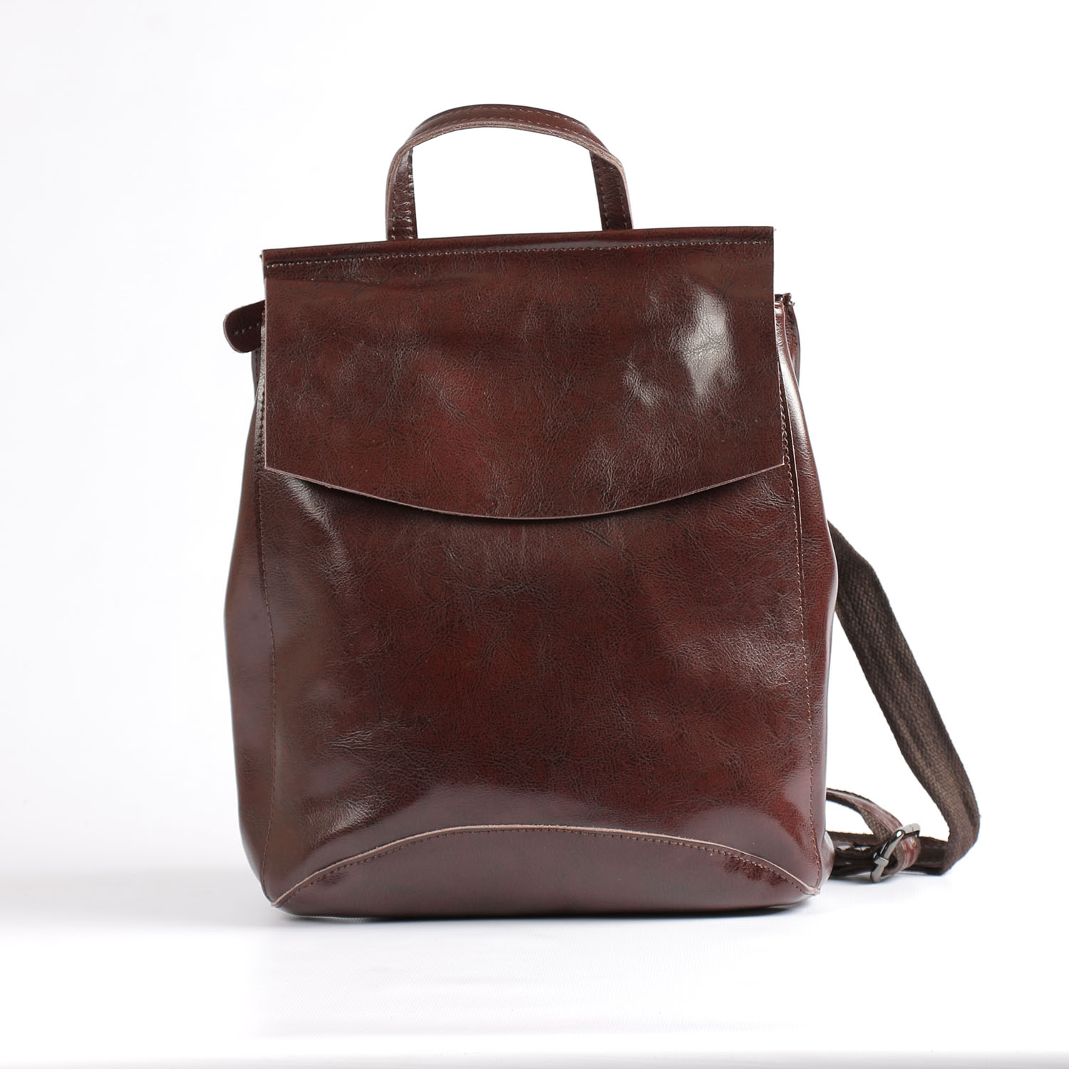 

Женский кожаный рюкзак Vishnya "Анжелика Dark Brown"