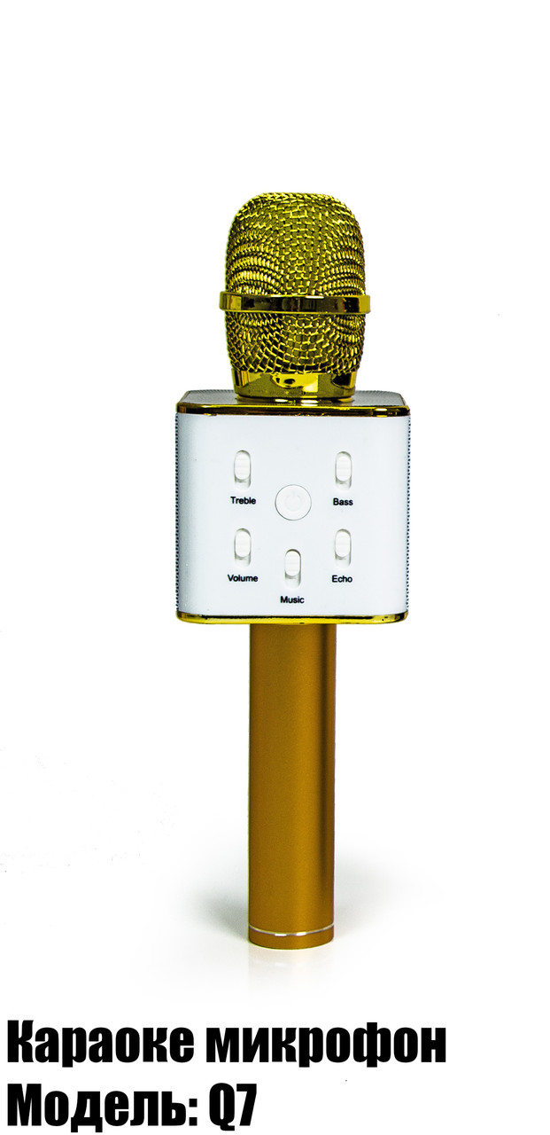 

Мікрофон Беспроводной bluetooth караоке микрофон Kronos Karaoke Q7.Золотой
