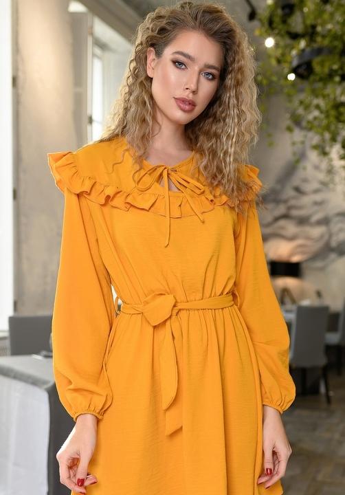 

Платье G&M k-65552 - Размер цвет горчица, Платье G&M k-65552 42-44 Размер цвет горчица