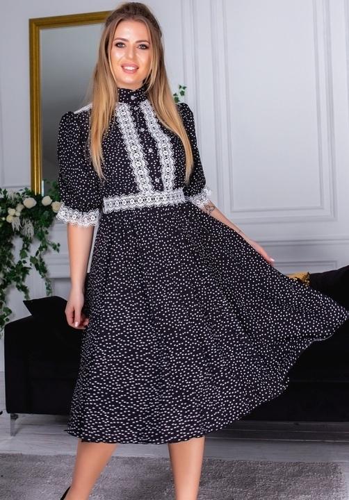 

Платье G&M k-64404 - Размер цвет черный с белым кружевом, Платье G&M k-64404 54-58 Размер цвет черный с белым кружевом