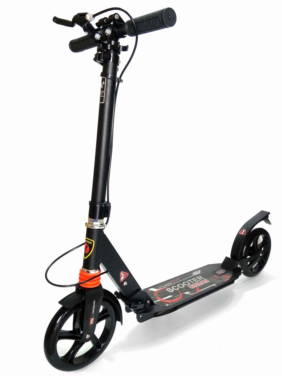 

Двухколесный Самокат Best Scooter с двумя Амортизатороми Складной Алюминий Цвет Черный