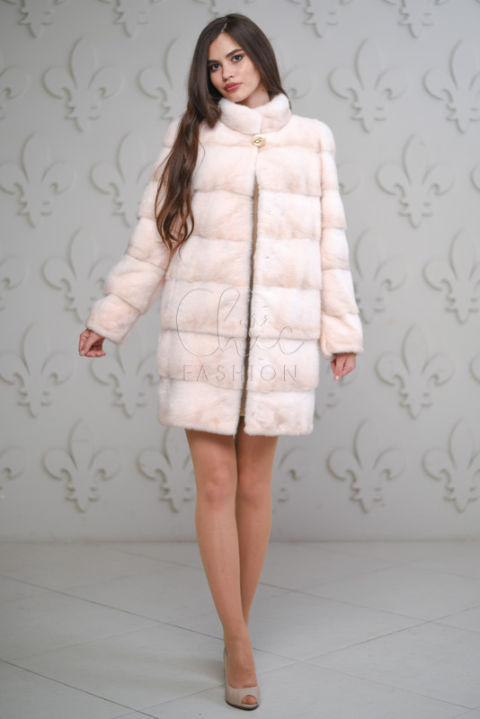 

Шуба норка Chic fashion поперечка 50 бежевый 2803