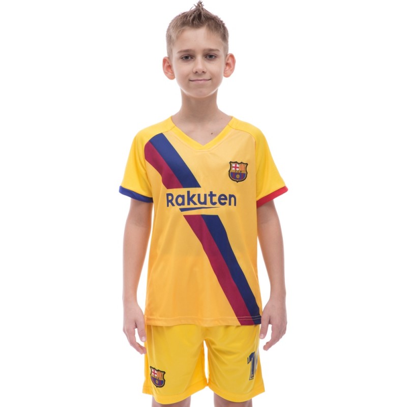 

Форма футбольная детская PlayGame Barcelona Messi 10 гостевая 2020 размер 22-30, код: CO-1070