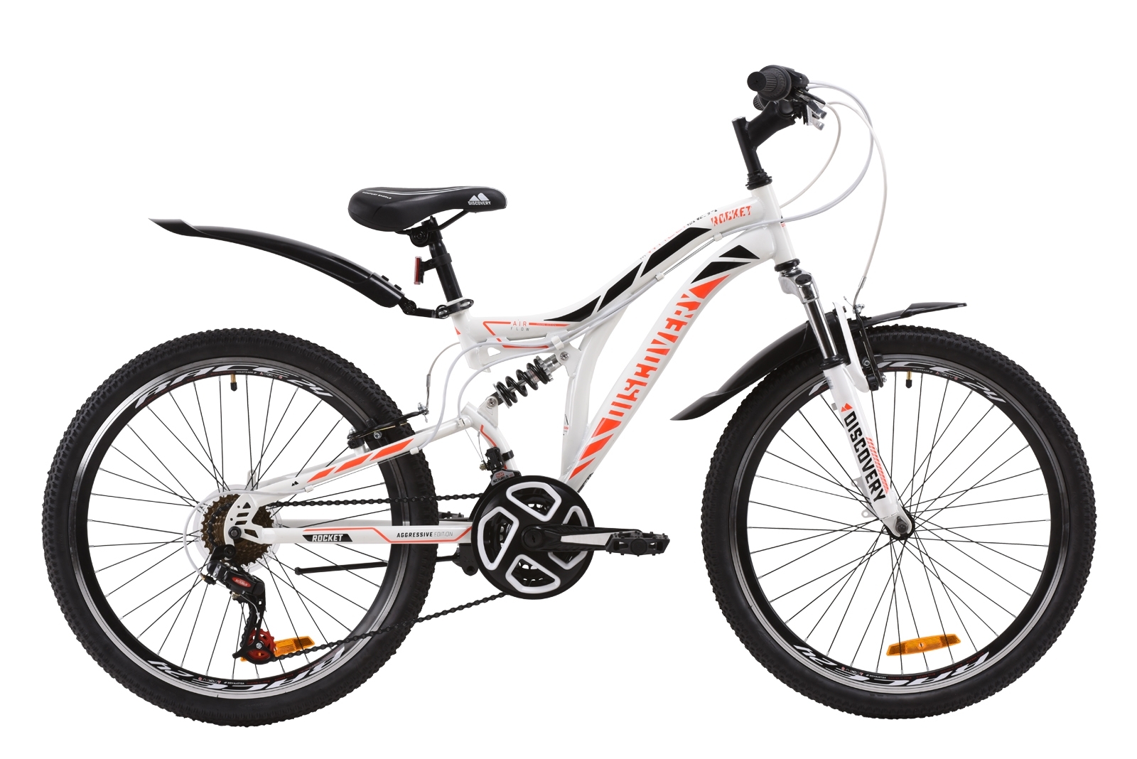 Велосипед ST 24" Discovery ROCKET AM2 Vbr с крылом Pl 2020 (бело ...
