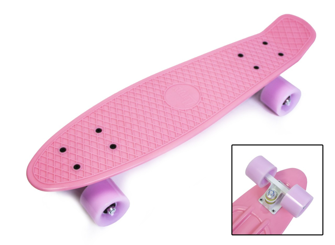 

Скейтборд, Penny board "Pastel Series" Нежно-розовый Матовые колеса