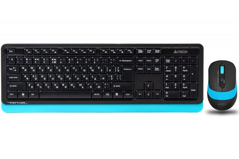 

Комплект клавиатура + мышь Wireless A4Tech FG1010 Black/Blue USB