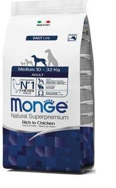 

Сухой корм для взрослых собак средних пород Monge Medium Adult курица с рисом 15 кг