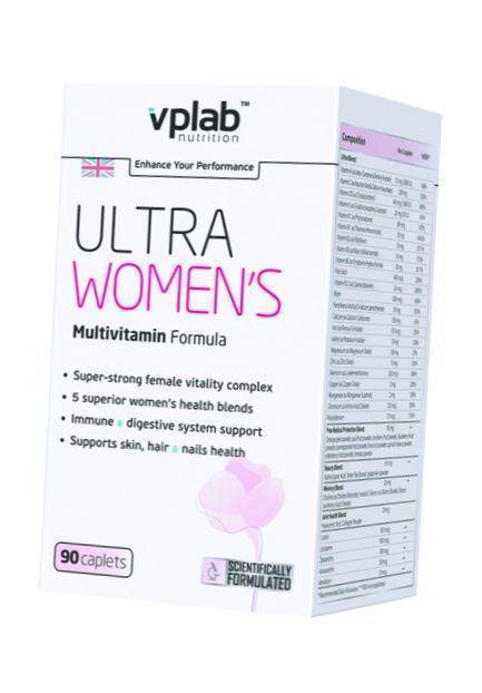 

Витамины для женщин, Ultra Womens, VP laboratory 90каплет (36099007)