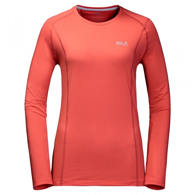 

Футболка с длинным рукавом HOLLOW RANGE LONGSLEEVE WOMEN Jack Wolfskin 1805271-2043 XS Коралловый