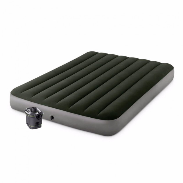 

Полутороспальный надувной матрас Intex 64778 (137 x 191 x 25 см) Prestige Downy Airbed + Внешний электронасос на батарейках