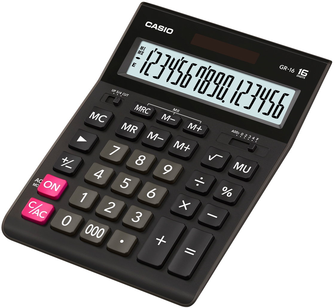 

Калькулятор Casio 16 разрядный 155х210х34.5 (GR-16-W-EP)