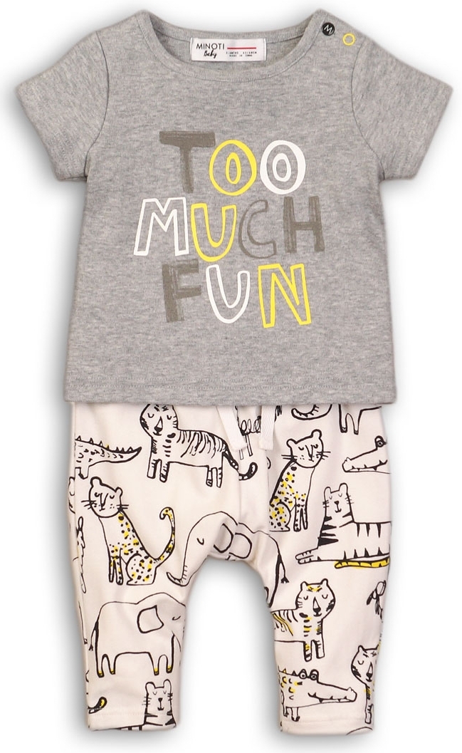 

Костюм (футболка + шорты) Minoti Fun 1 7545 50-56 см Серый с белым