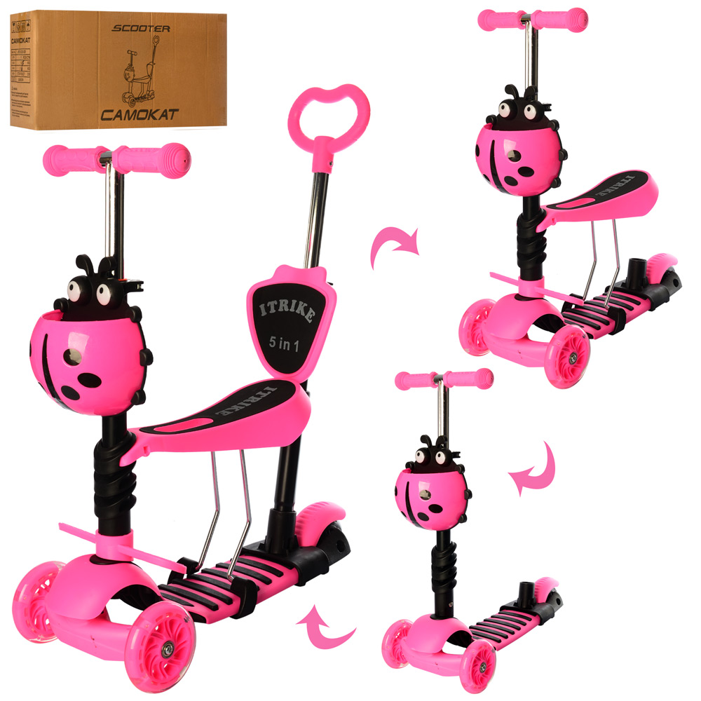 

Самокат 5 в 1 iTrike Maxi JR 3-026-P1 Pink