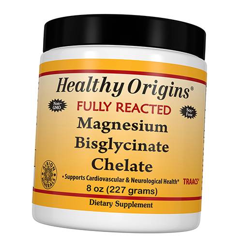 

Магний Бисглицинат Хелат, Magnesium Bisglycinate Chelate, Healthy Origins 227г (36354019)