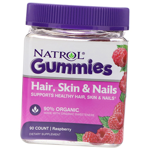 

Биотин для волос, кожи и ногтей, Hair, Skin & Nails Gummies, Natrol 90таб Малина (36358037)