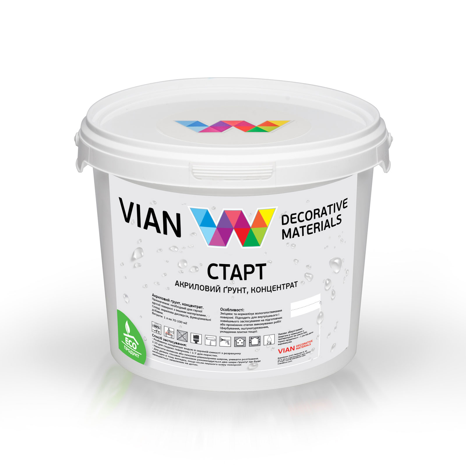 

Акриловый грунт глубокого проникновения VIAN "Старт", 1 л 112122
