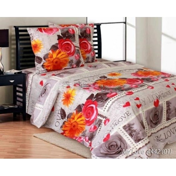 

Комплект постельного белья из бязи Моя любовь CottonTwill 1-спальный 150х220 см (Б008-1)