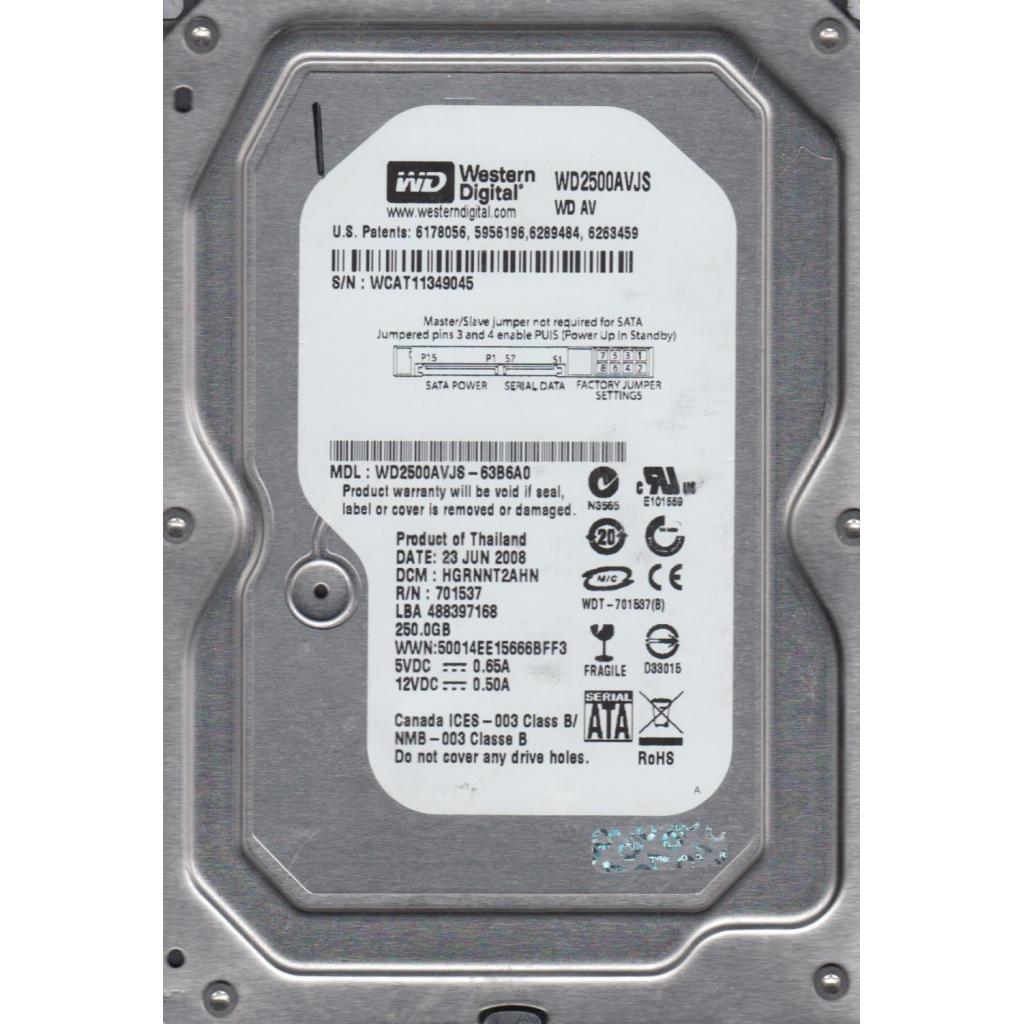 

Жорсткий диск 3.5" 250Gb Western Digital (WD2500AVJS)