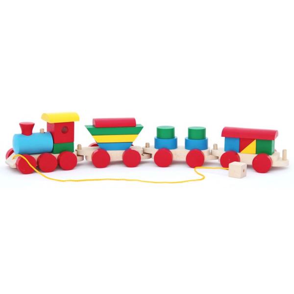 

Деревянная игрушка Паровоз и 3 вагона Komarovtoys 55х10,5х8 см