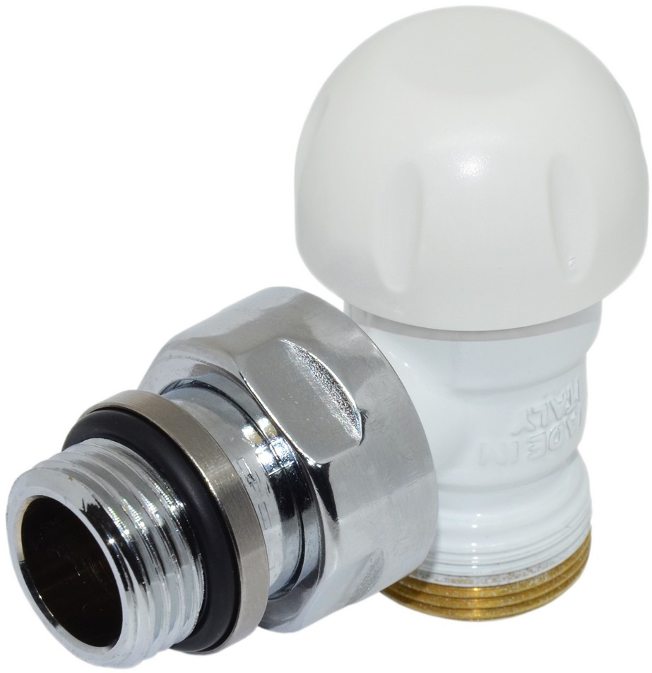 

Термостатический клапан CARLO POLETTI First Thermo 1/2"х24-19 угловой белый (V141111E)
