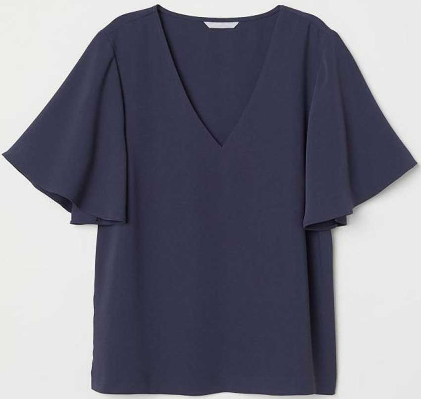

Блузка H&M 637911005s21 34 Темно-синяя