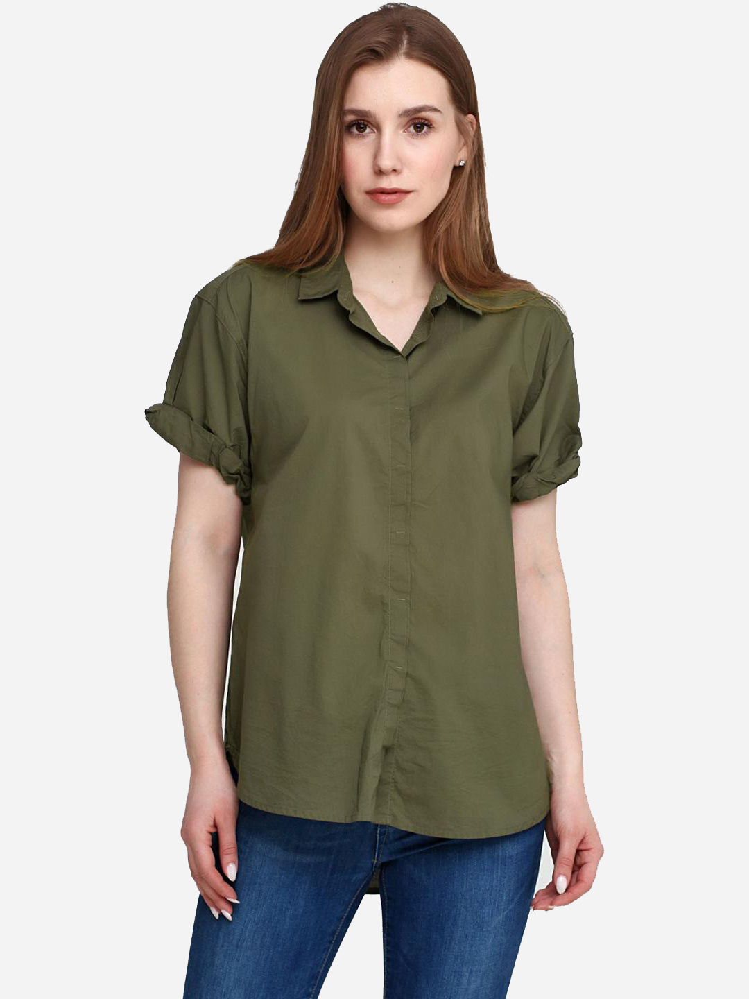 

Рубашка H&M 474375007a21 36 Хаки