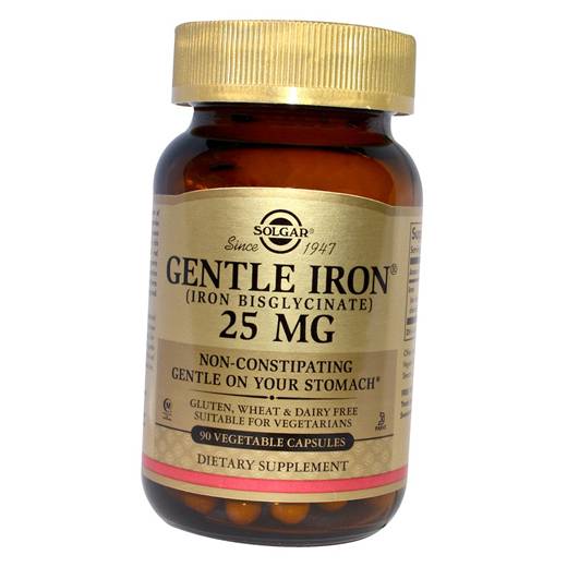 

Бисглицинат Железа, Gentle Iron, Solgar 90вегкапс (36313013)