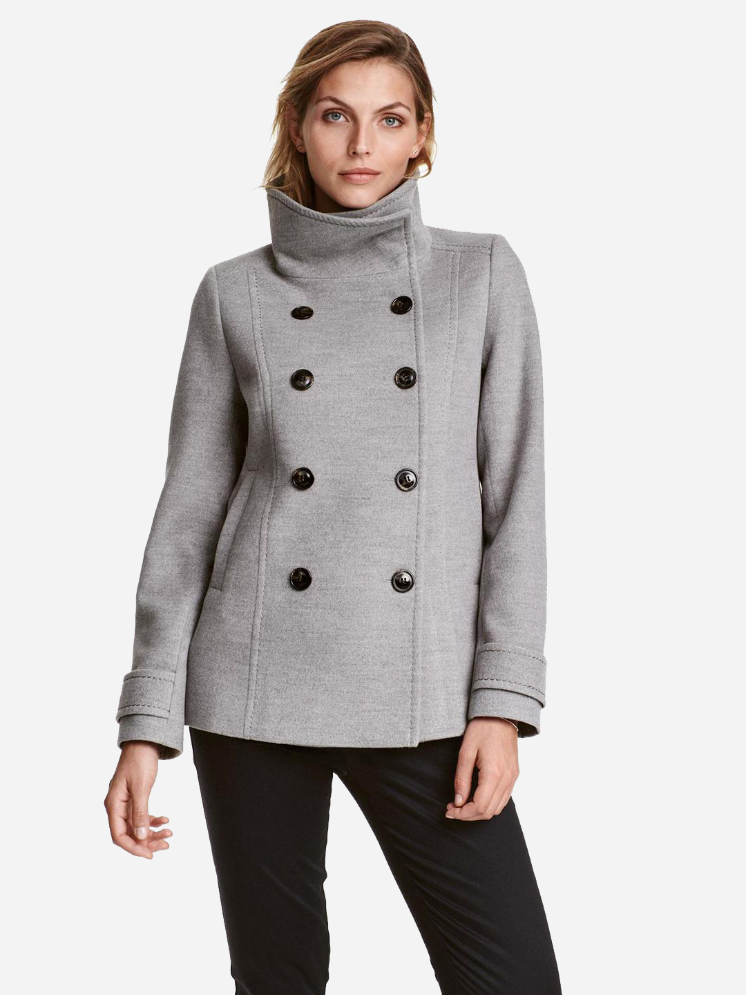 

Пальто H&M 390162002a40 32 Серое