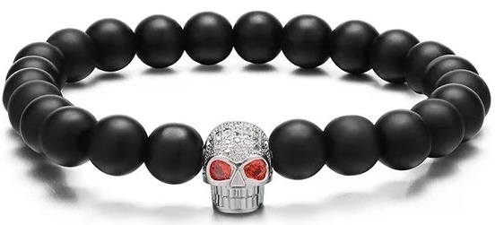 

Браслет Мужской Kaylo С Черепом Zirconic Skull Silver из камня Агат (vs-448)