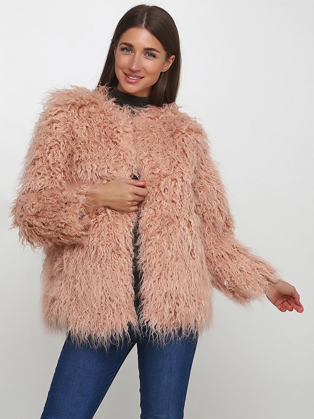 

Эко полушубок H&M 551820a51 XS Розовый