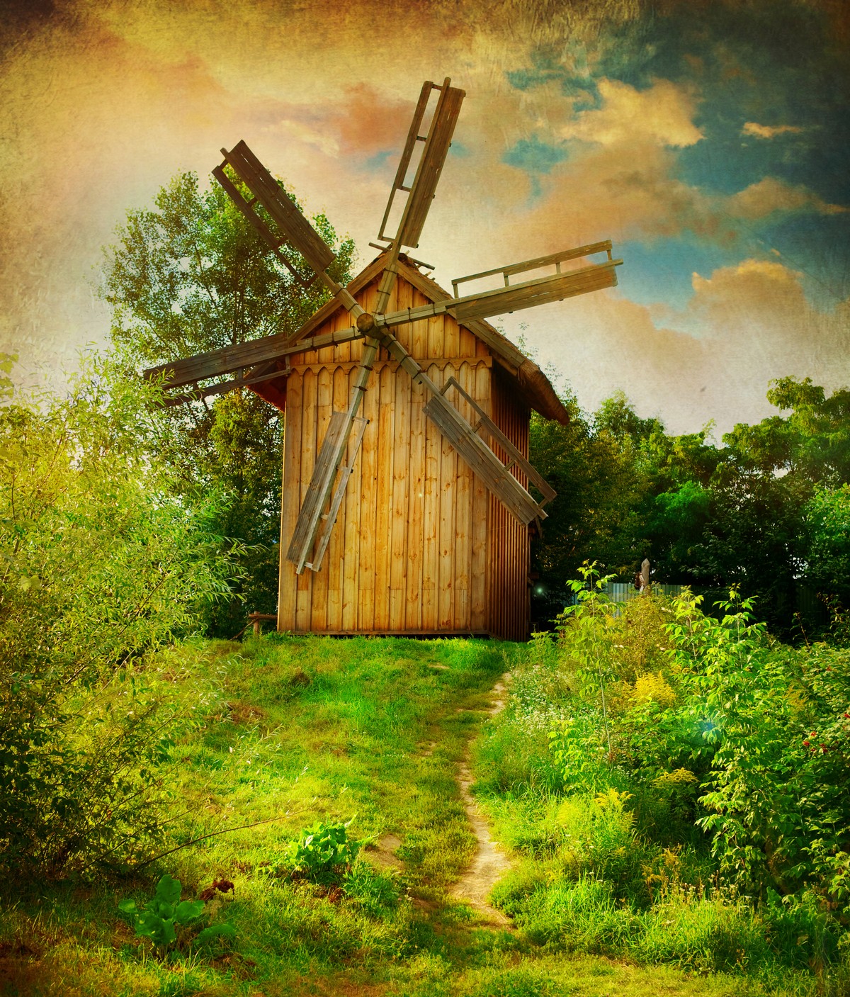

BeHappy Фотообои Мельница NAT-177 Прованс