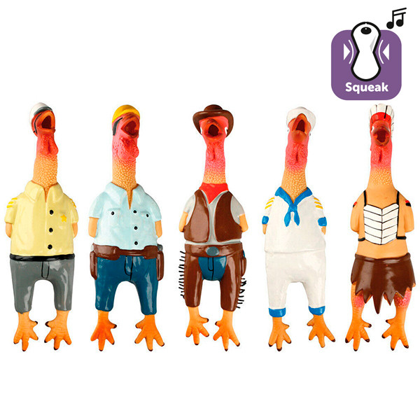 

Игрушка Flamingo Chicken Village People ФЛАМИНГО для собак с пищалкой, латекс, 24х7х5 см