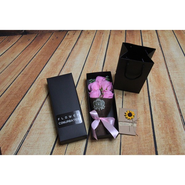 

Подарочный букет розовых роз ручной работы из мыла для любимых женщин