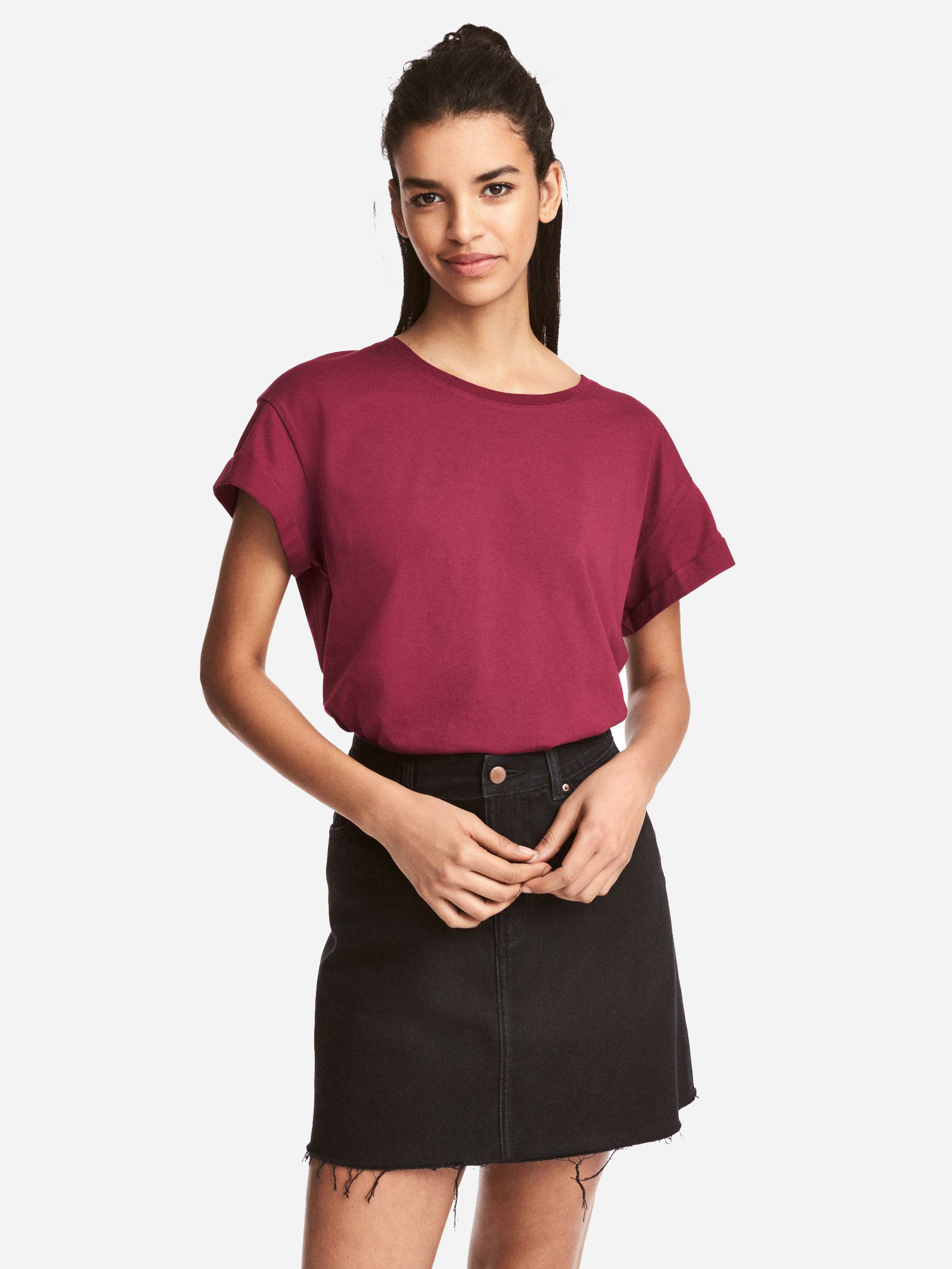 

Футболка H&M 240670043a70 S Бордовая