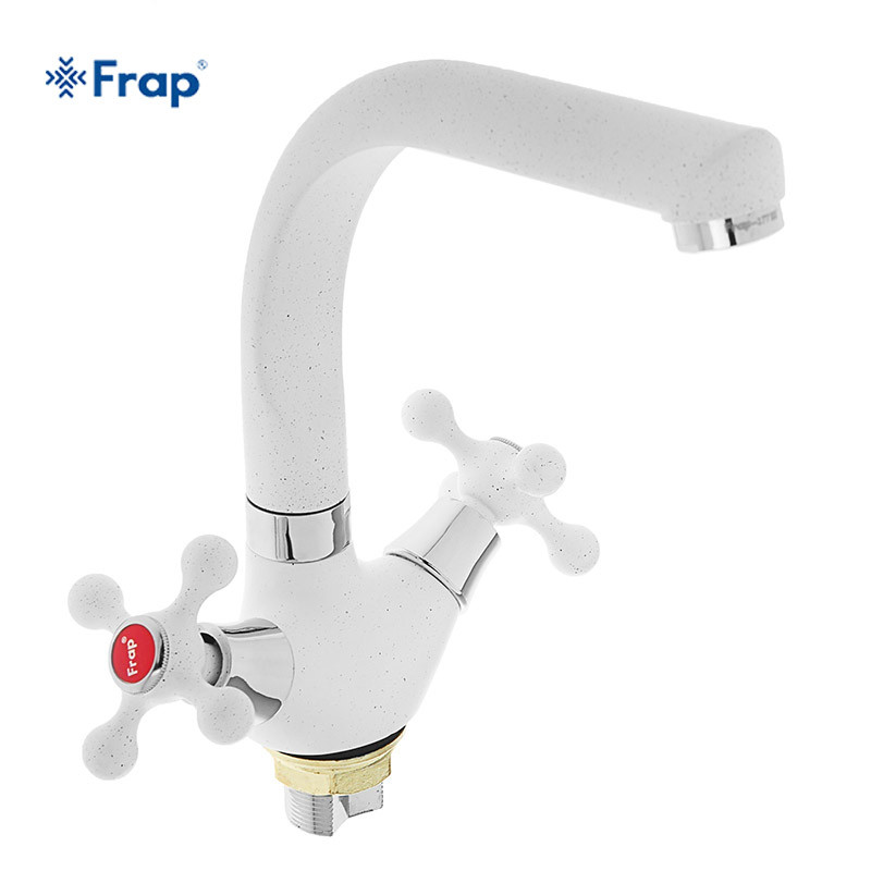 

Смеситель для кухни на барашках Frap F5408-8 белый F54