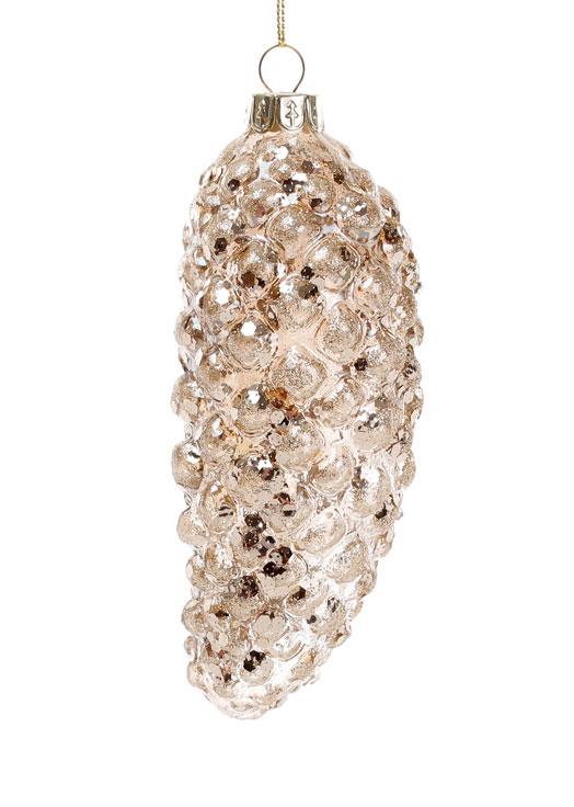 

Елочное украшение Шишка, 16см, цвет - шампань, набор 6 шт (NY15385)